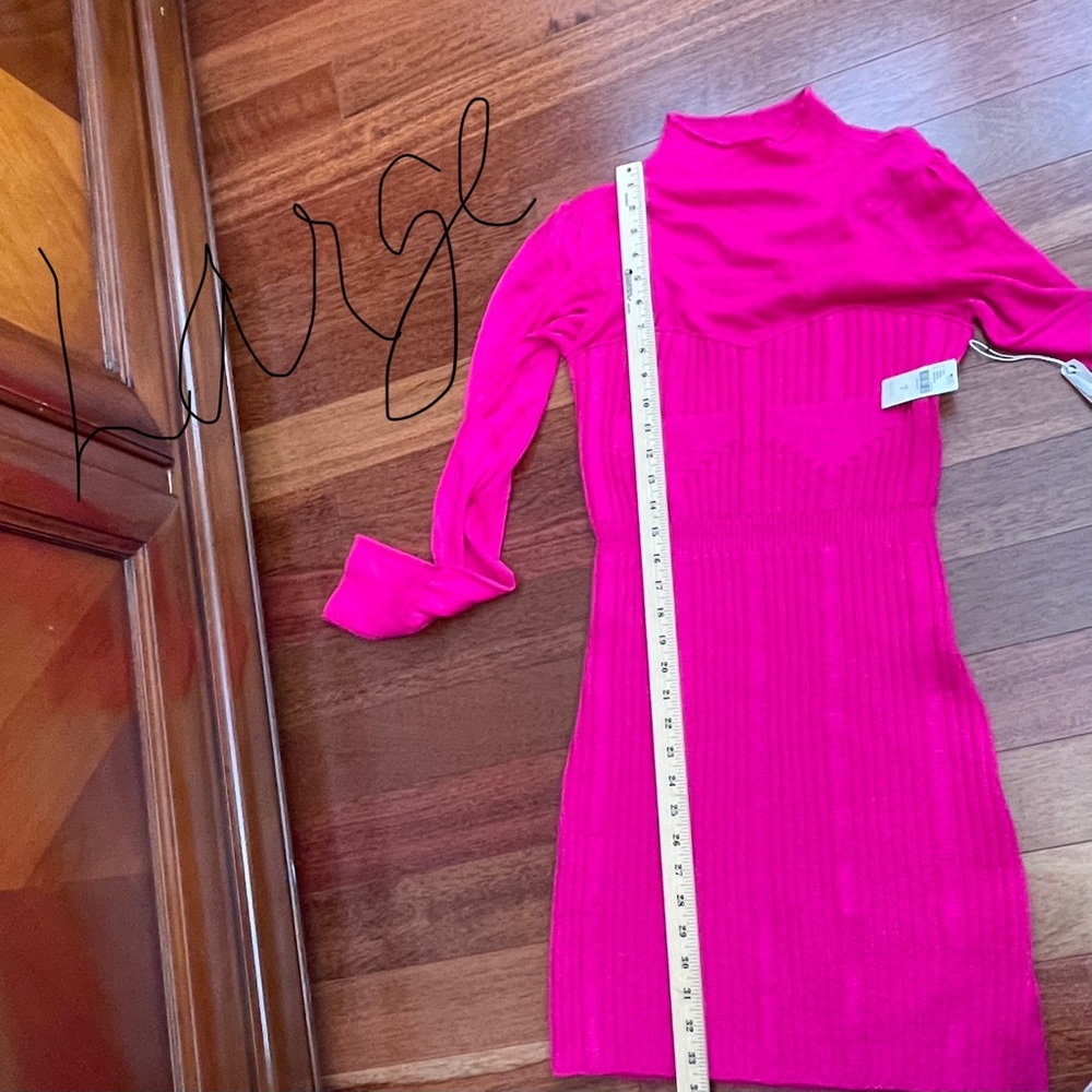 Anthropologie hot pink Long Sleeve sweater Dress multiple sizes - Picture 12 of 15
